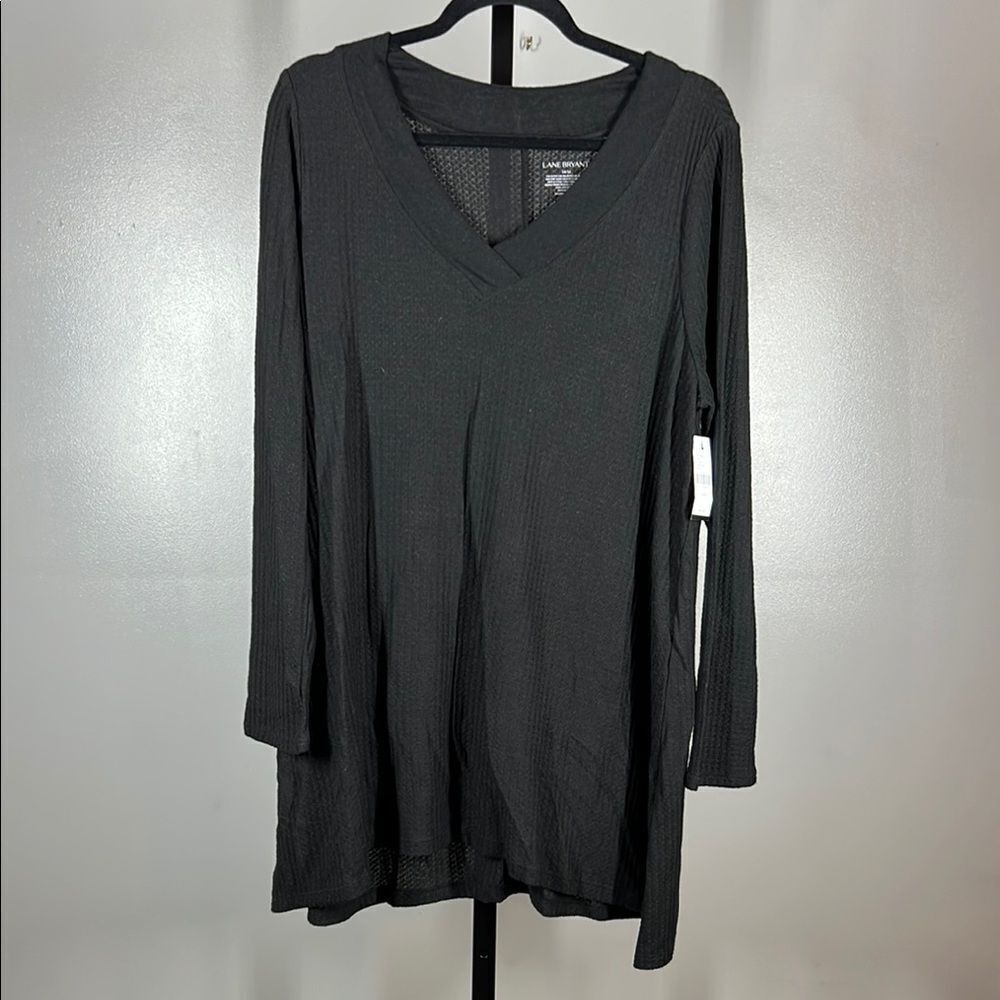 Lane Bryant Black V-Neck Women's Top